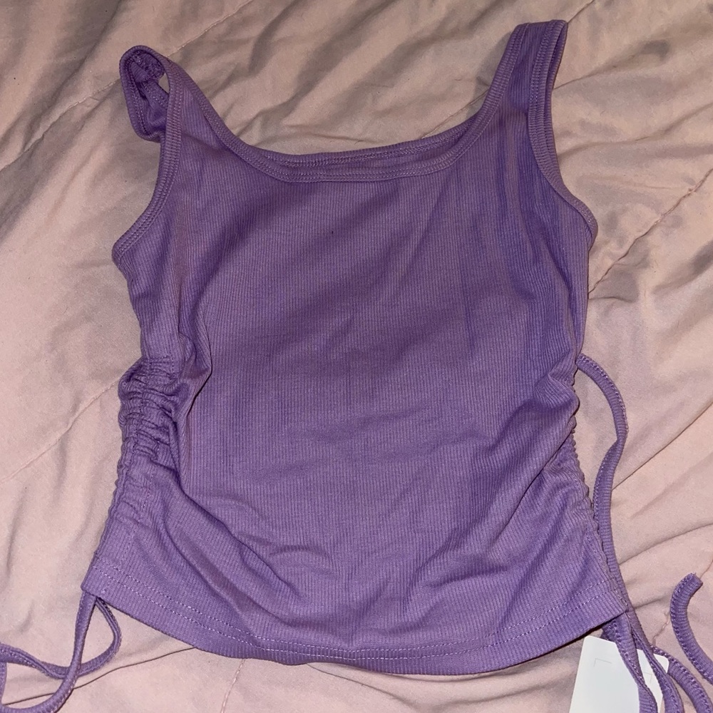 purple crop top